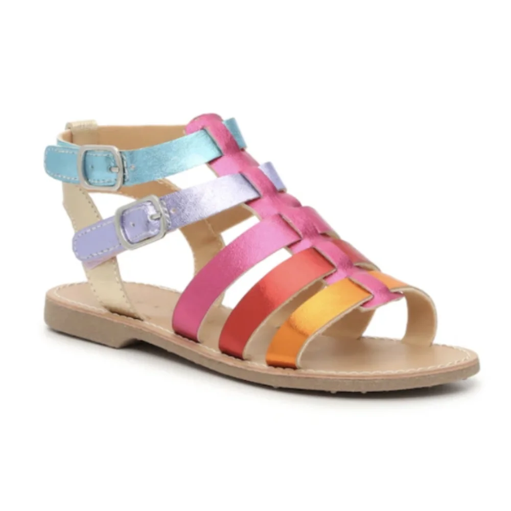 NIB Kelly & Katie Chloe Gladiator Rainbow Sandal Kids Size 2